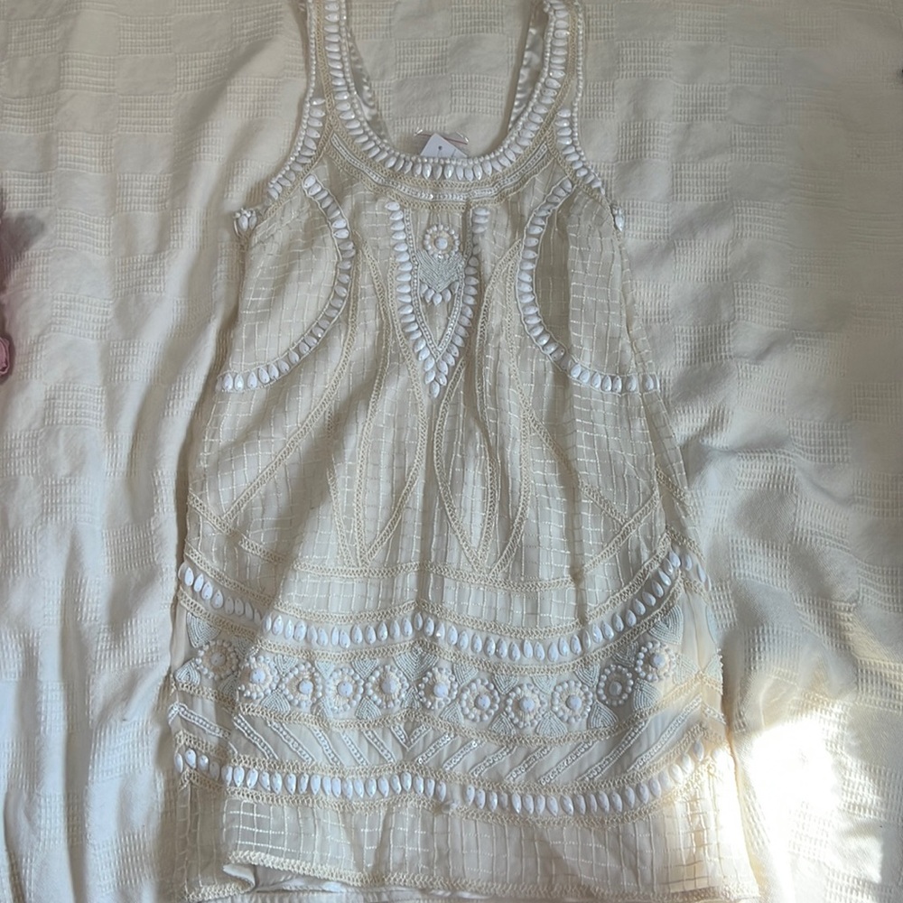 Beautiful white fully beaded detailed dress